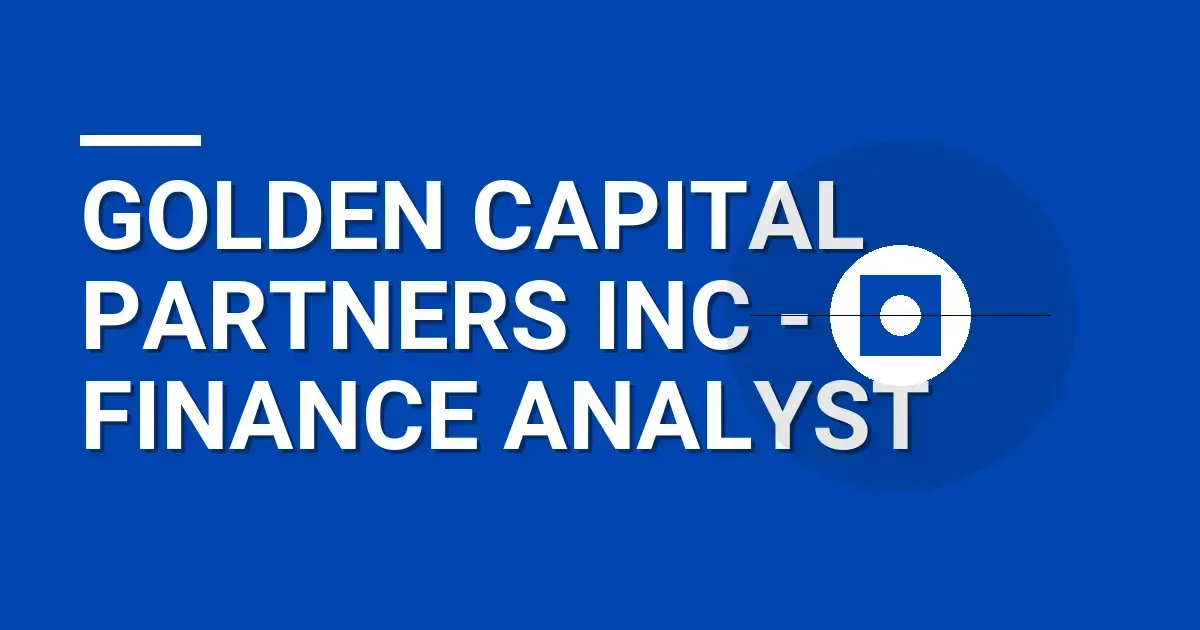 Golden Capital Partners Inc - Finance Analyst